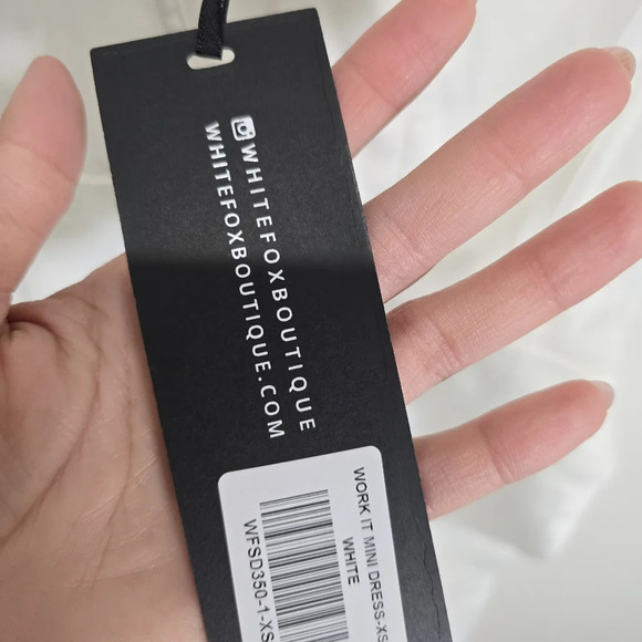 NWT White Fox Boutique Work It Mini Dress Size XS‎ Corset Side Ruched White - Picture 11 of 11